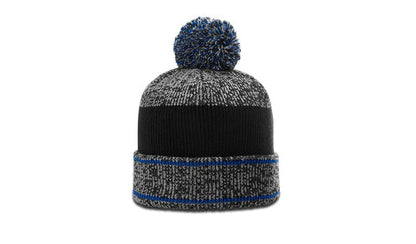 Richardson 148 Heathered Beanie with Cuff & Pom - Blank