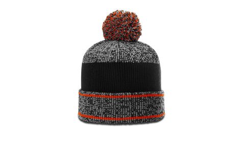 Richardson 148 Heathered Beanie with Cuff & Pom - Blank