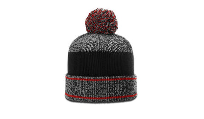 Richardson 148 Heathered Beanie with Cuff & Pom - Blank