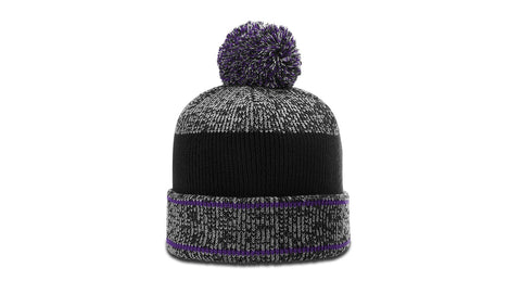 Richardson 148 Heathered Beanie with Cuff & Pom - Blank