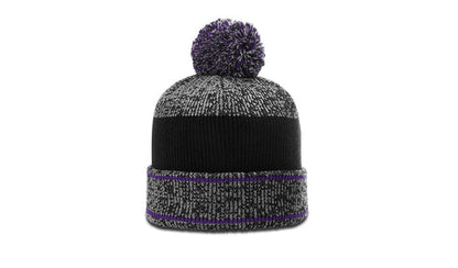 Richardson 148 Heathered Beanie with Cuff & Pom - Blank