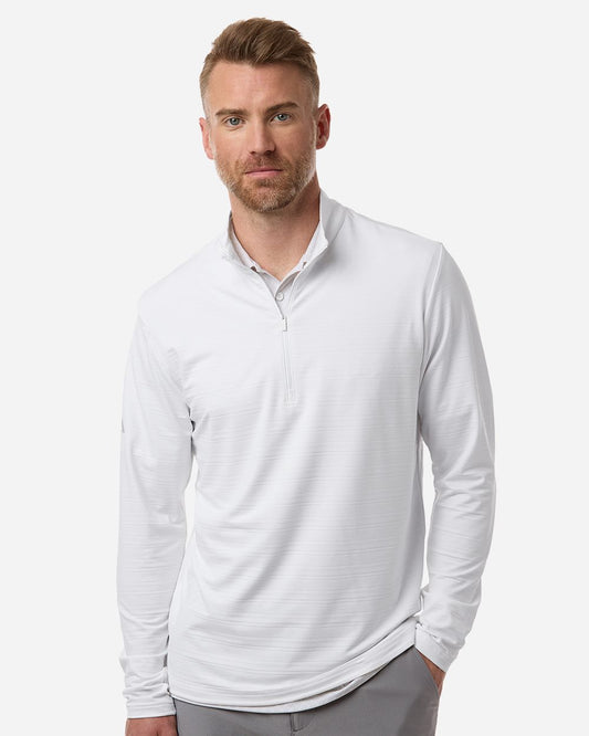 Adidas A708 Men's Textured Stripe Quarter-Zip Pullover