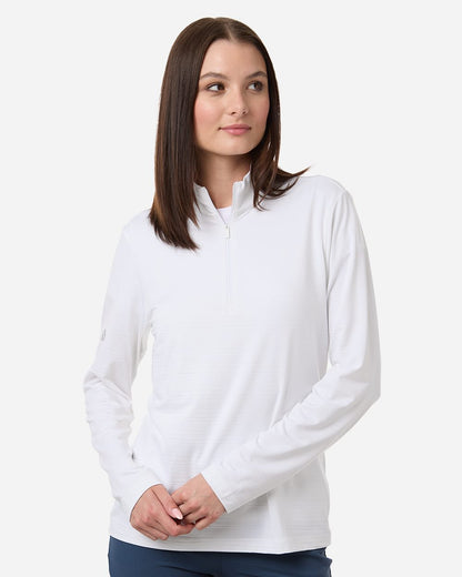 Adidas A709 Women's Textured Stripe Quarter-Zip Pullover