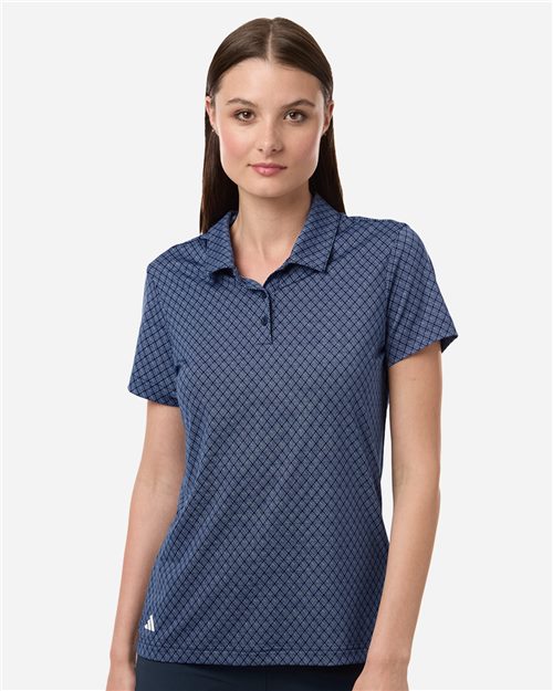 Adidas A717 Women's 4-Way Stretch Printed Polo - Star Hats & Embroidery