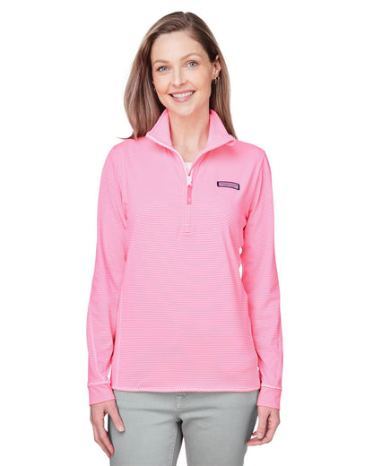 vineyard vines K002521 Women's Microstripe Sankaty Half-Zip Pullover