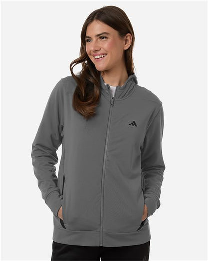 Adidas AT209 Women's Game & Go Fleece Full-Zip Hooded Sweatshirt