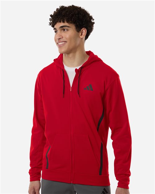 Adidas AT208 Men's Game & Go Fleece Full-Zip Hooded Sweatshirt