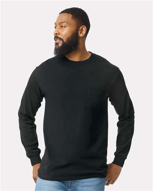 Gildan 2410 Unisex Ultra Cotton® Long Sleeve Pocket T-Shirt