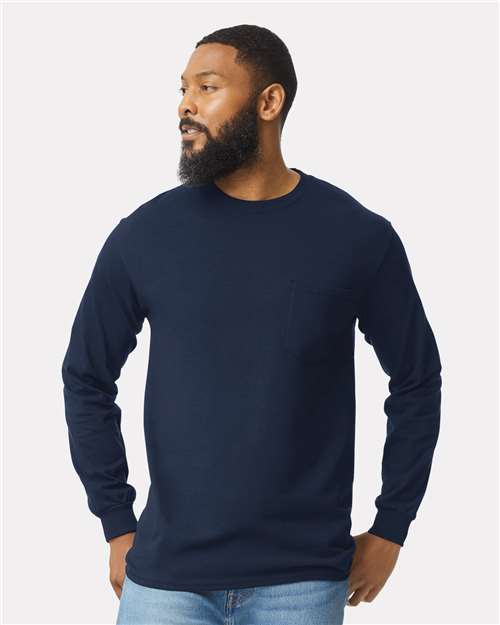 Gildan 2410 Unisex Ultra Cotton® Long Sleeve Pocket T-Shirt