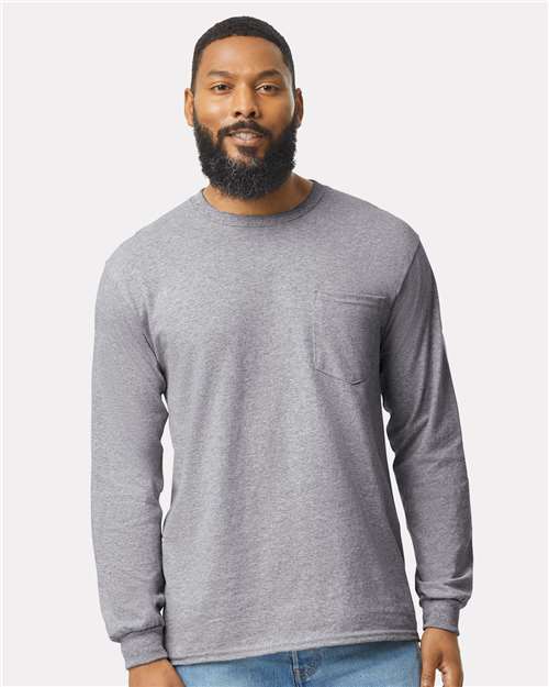 Gildan 2410 Unisex Ultra Cotton® Long Sleeve Pocket T-Shirt