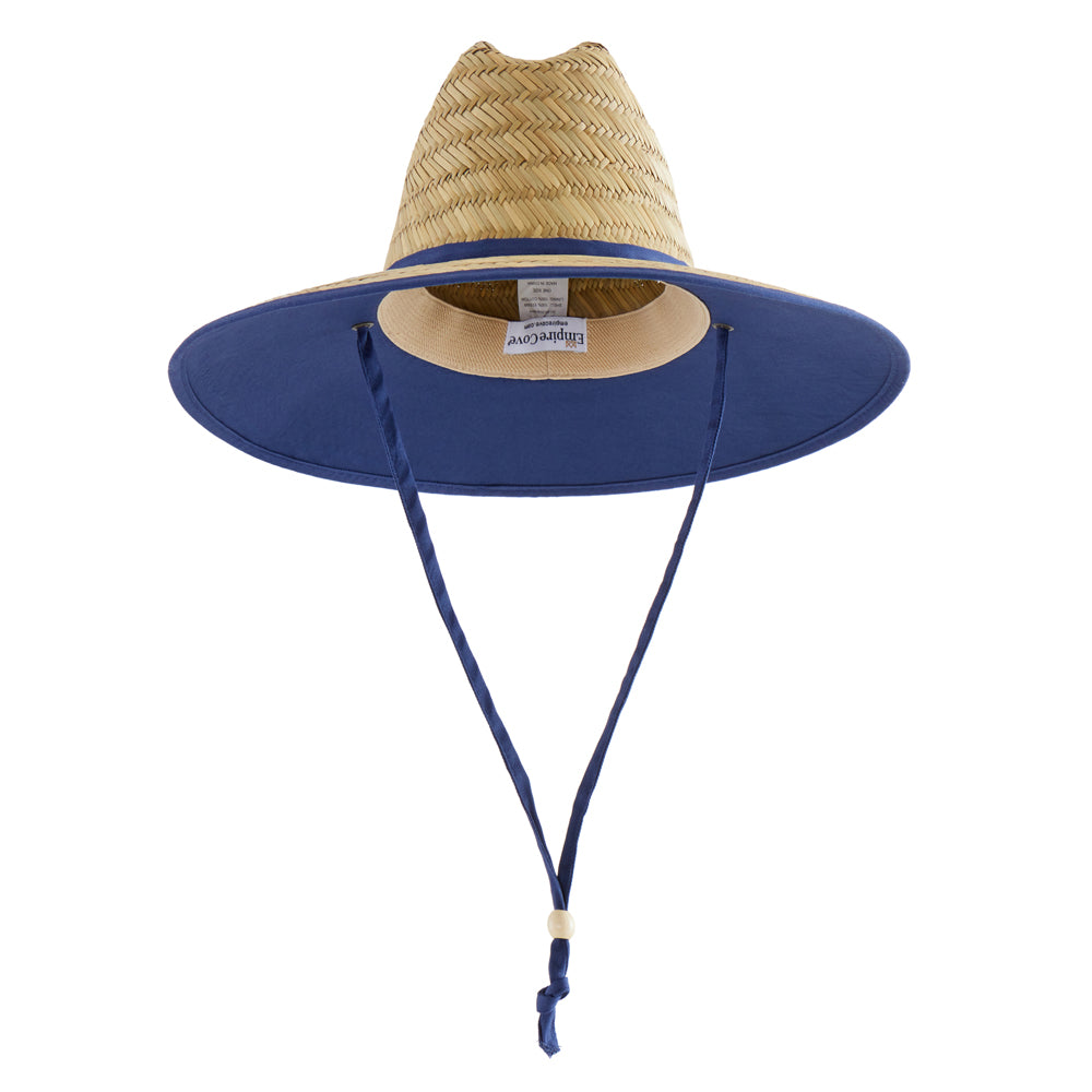 Empire Cove Straw Lifeguard Sun Hats with Cotton Underbrim Coastal Edition