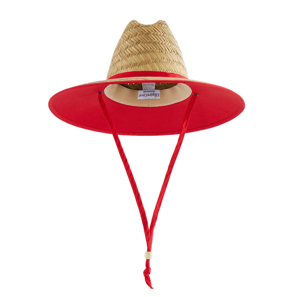 Empire Cove Straw Lifeguard Sun Hats with Cotton Underbrim Coastal Edition