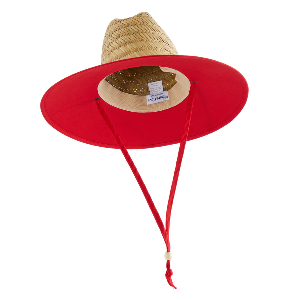 Empire Cove Straw Lifeguard Sun Hats with Cotton Underbrim Coastal Edition