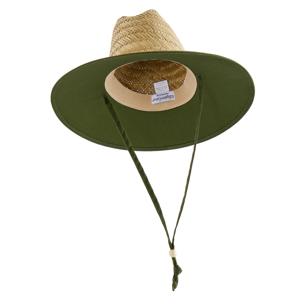 Empire Cove Straw Lifeguard Sun Hats with Cotton Underbrim Coastal Edition