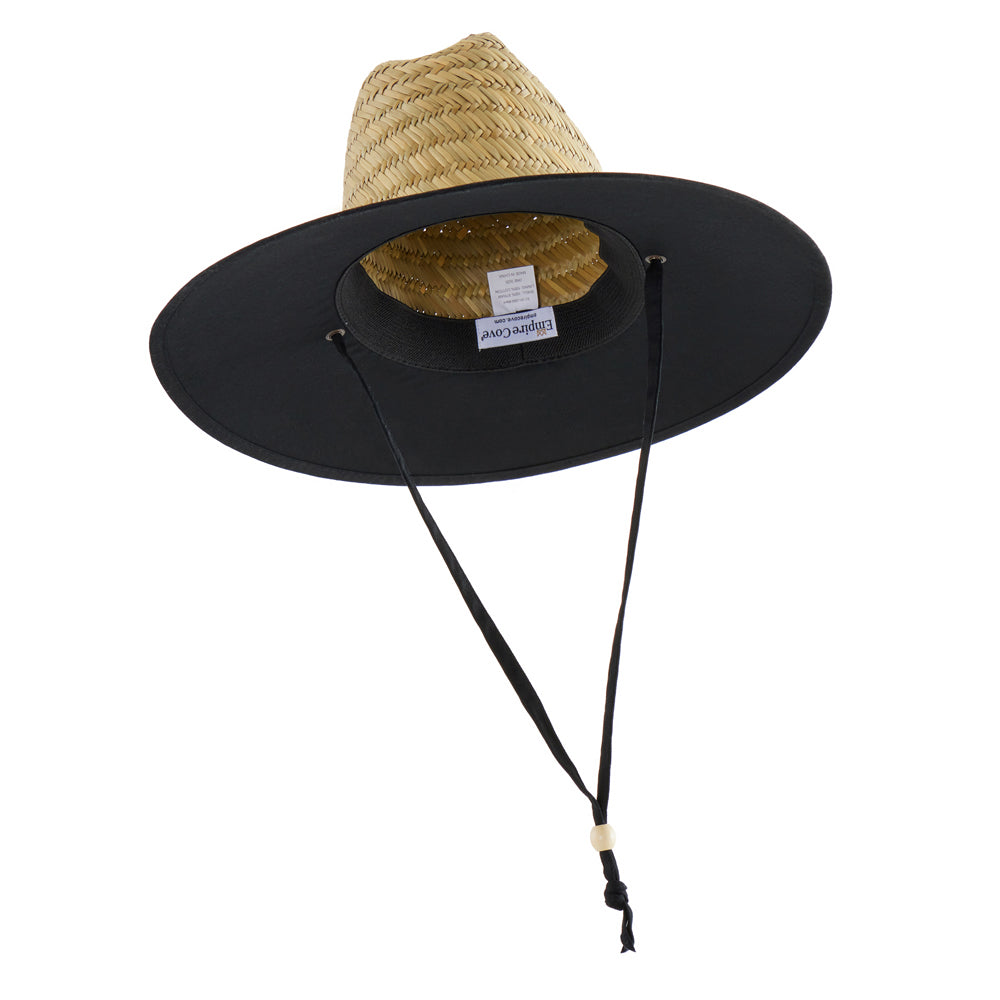 Empire Cove Straw Lifeguard Sun Hats with Cotton Underbrim Coastal Edition
