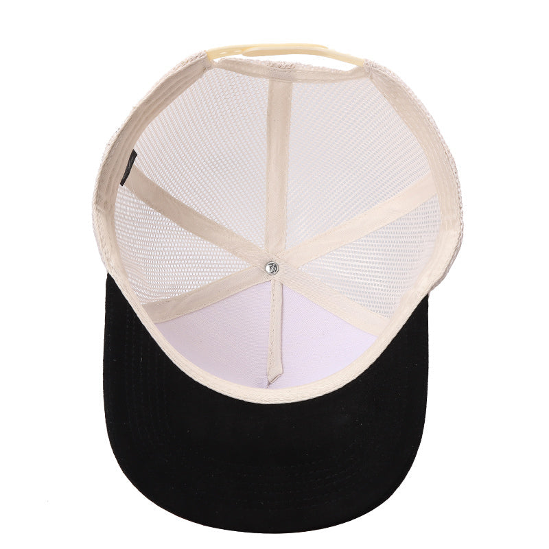 Unbranded Suede Bill 5 Panel Trucker Hat