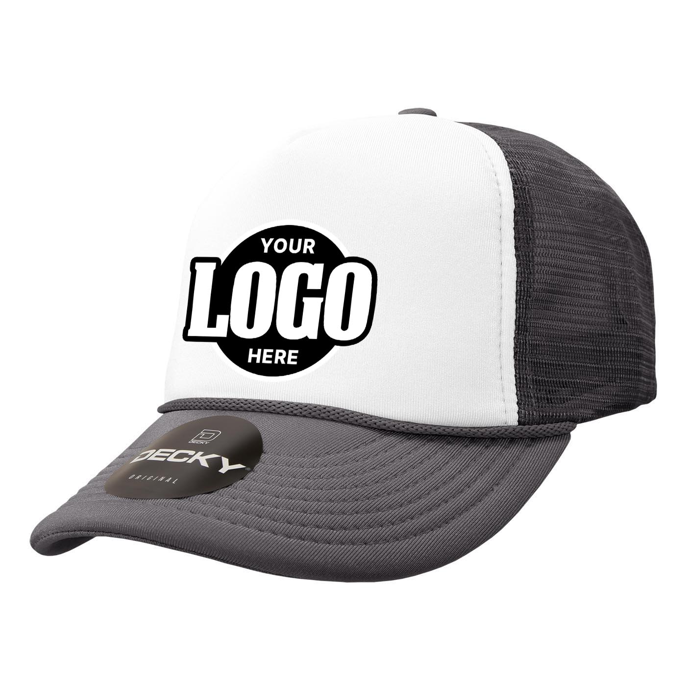 Custom Embroidered Decky 210 - Foam Trucker Hat, Two Tone Mesh Back Cap