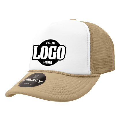 Custom Embroidered Decky 210 - Foam Trucker Hat, Two Tone Mesh Back Cap