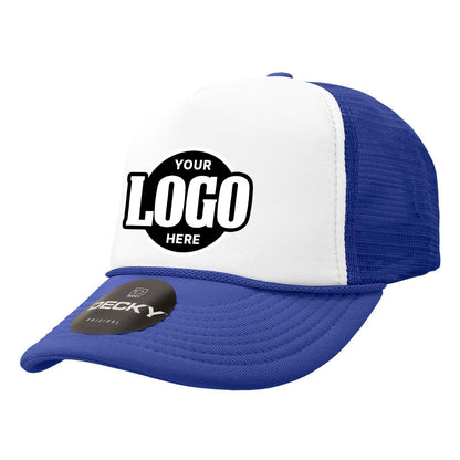 Custom Embroidered Decky 210 - Foam Trucker Hat, Two Tone Mesh Back Cap