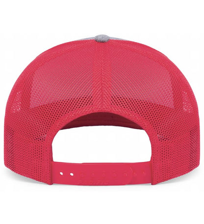 Custom Embroidered Pacific Headwear 210C Melange Heather Low-Profile Trucker Hat - Flat Embroidery