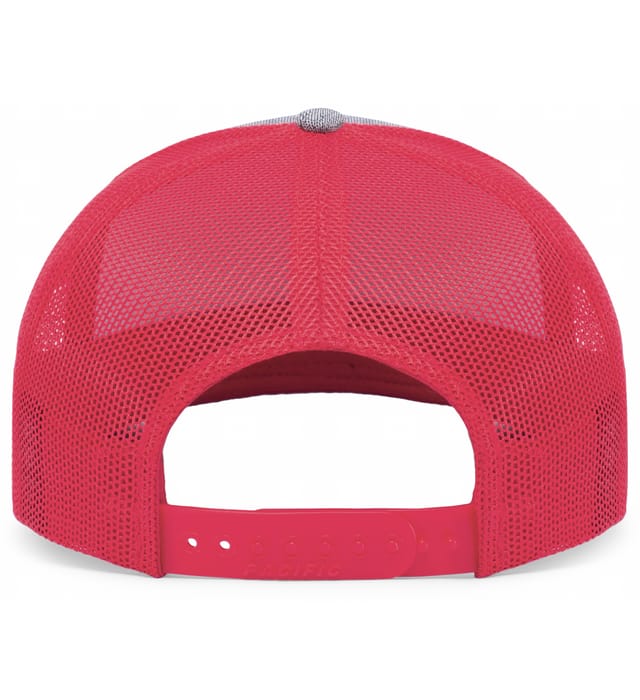 Custom Embroidered Pacific Headwear 210C Melange Heather Low-Profile Trucker Hat - 3D Embroidery