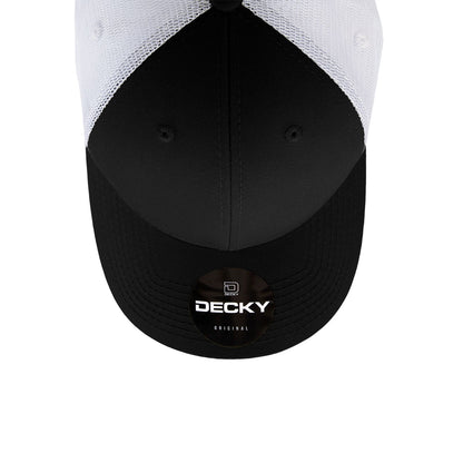 Decky 214 6 Panel Low Profile Structured Cotton Trucker Hat, Mesh Golf Cap - Blank