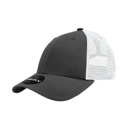 Decky 214 6 Panel Low Profile Structured Cotton Trucker Hat, Mesh Golf Cap - Blank