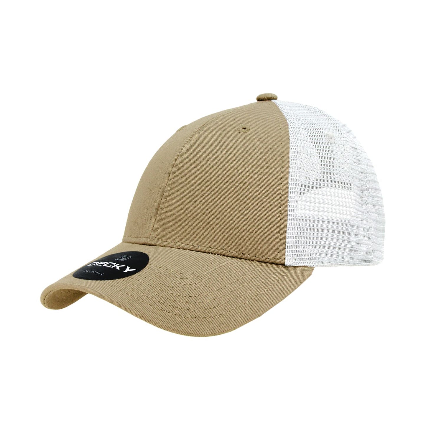 Decky 214 6 Panel Low Profile Structured Cotton Trucker Hat, Mesh Golf Cap - Blank