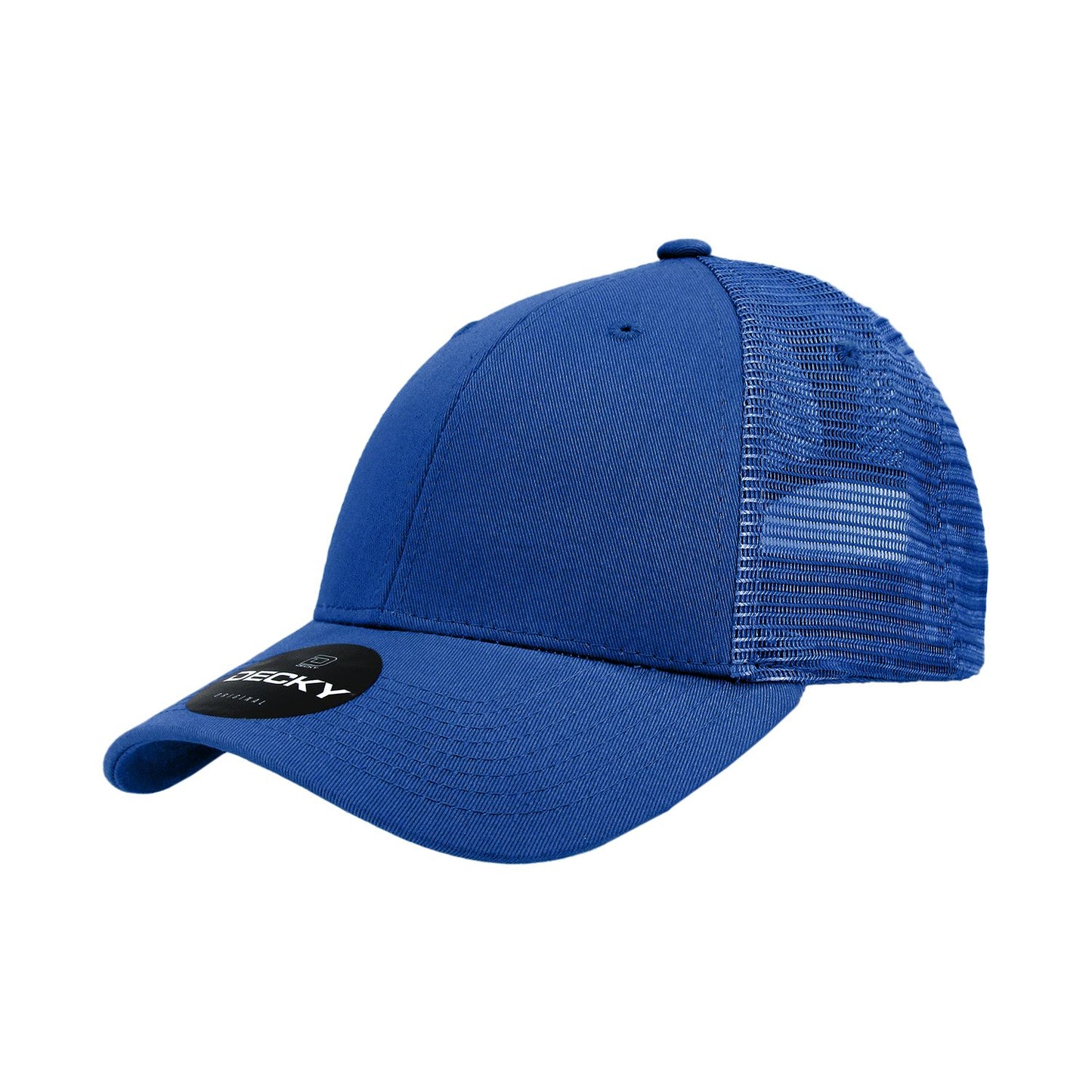 Decky 214 6 Panel Low Profile Structured Cotton Trucker Hat, Mesh Golf Cap - Blank