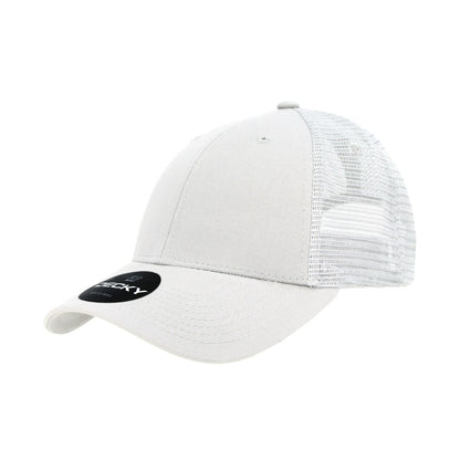 Decky 214 6 Panel Low Profile Structured Cotton Trucker Hat, Mesh Golf Cap - Blank