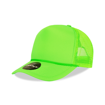 Decky 221 Neon Foam Trucker Cap, 5-Panel Mesh Back Hat