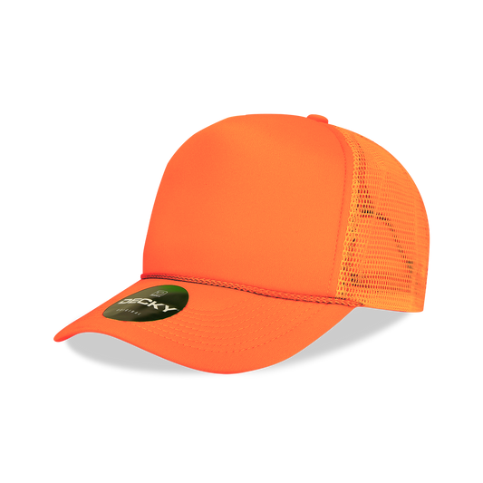 Decky 221 Neon Foam Trucker Cap, 5-Panel Mesh Back Hat
