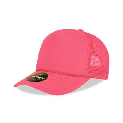 Decky 221 Neon Foam Trucker Cap, 5-Panel Mesh Back Hat