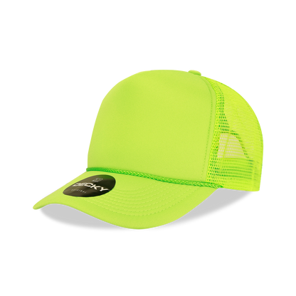 Decky 221 Neon Foam Trucker Cap, 5-Panel Mesh Back Hat