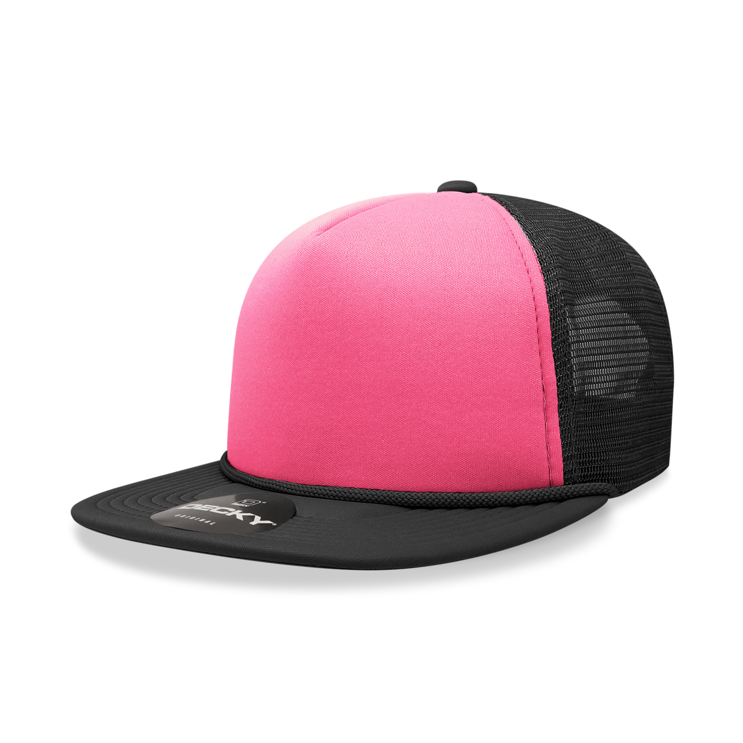 Decky 222 Neon Flat Bill Trucker Cap 5-Panel Foam Hat