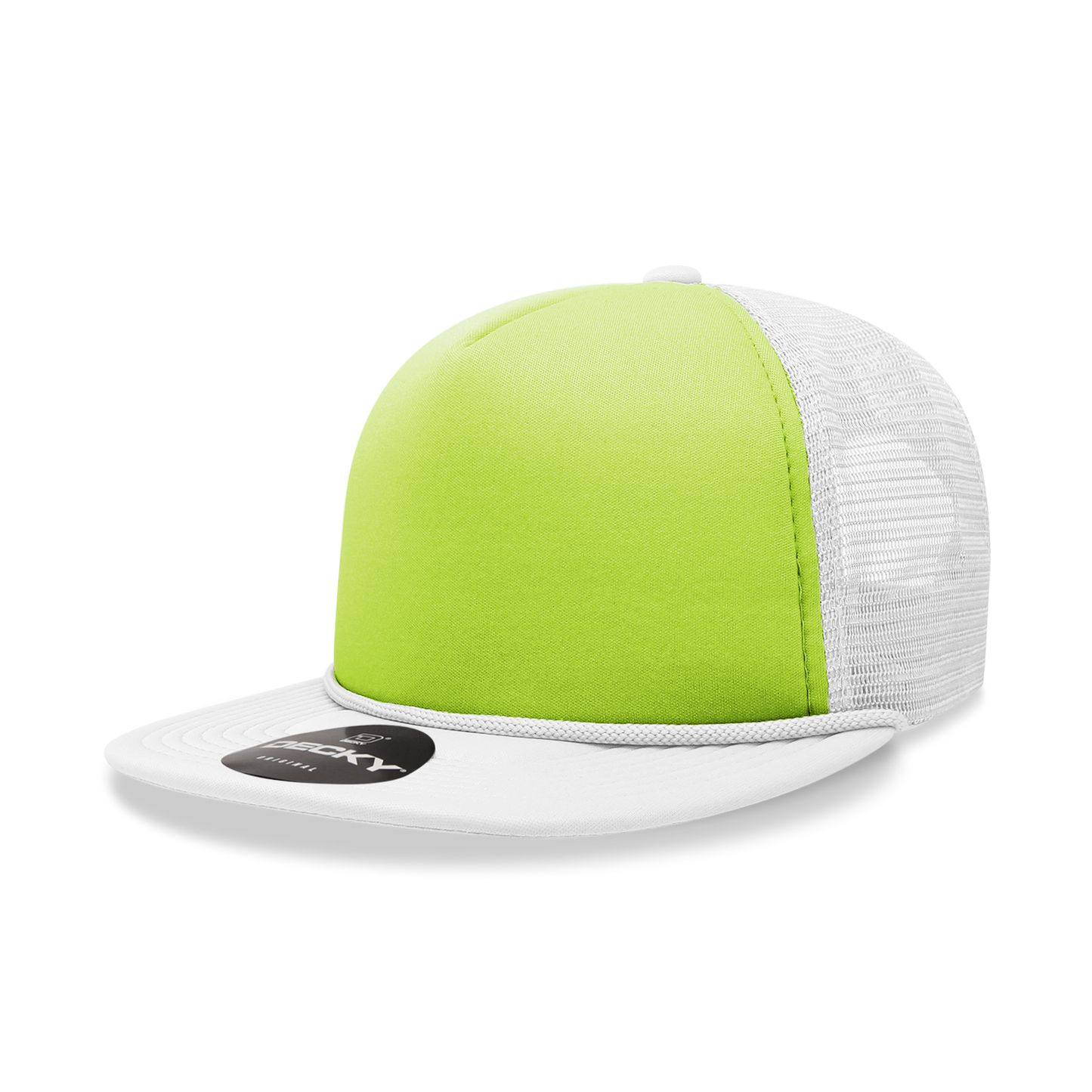 Decky 222 Neon Flat Bill Trucker Cap 5-Panel Foam Hat