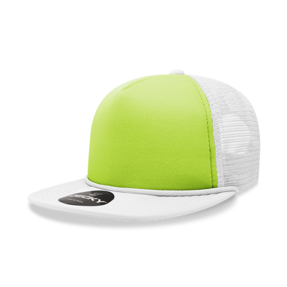 Decky 222 Neon Flat Bill Trucker Cap 5-Panel Foam Hat