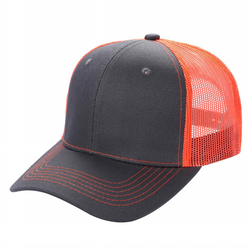 Unbranded 6-Panel Curve Trucker Hat, Blank Mesh Back Cap