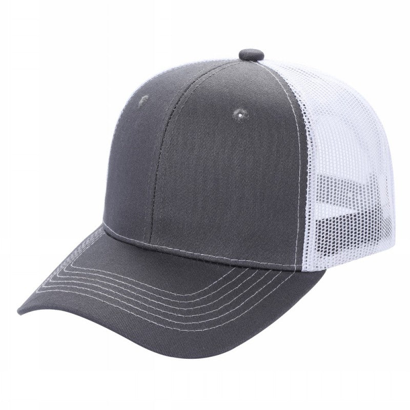 Unbranded 6-Panel Curve Trucker Hat, Blank Mesh Back Cap