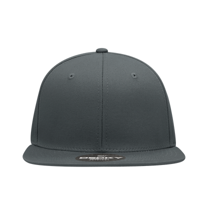 Wholesale Bulk Blank Snapback Flat Bill Cotton Hats - Decky 361 - Black