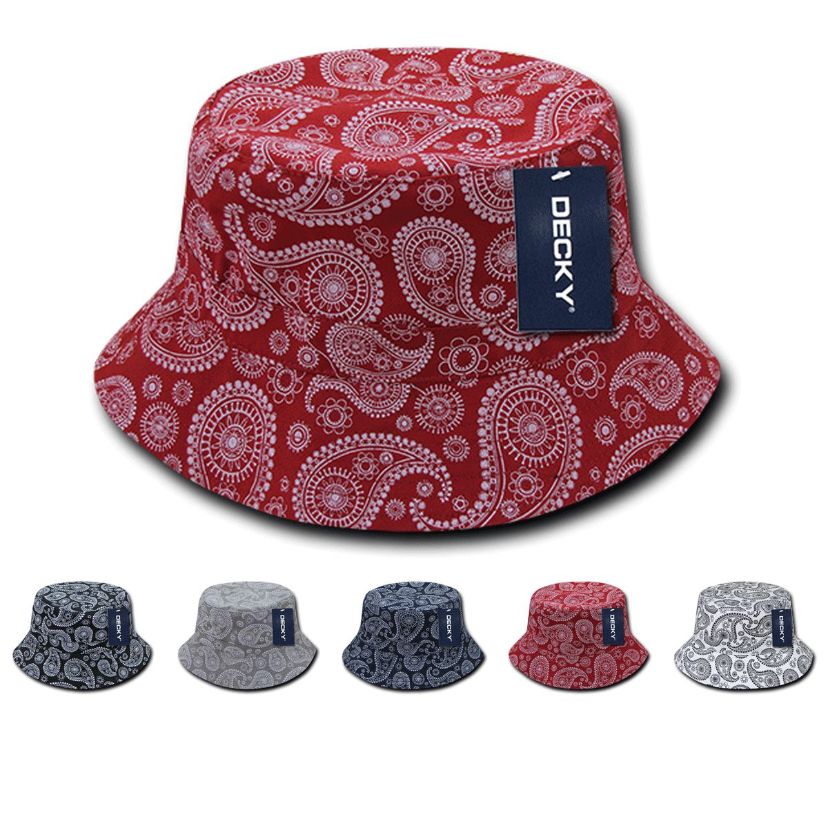 Decky 459 Relaxed Paisley Bucket Hat Blank Star Hats and Embroidery