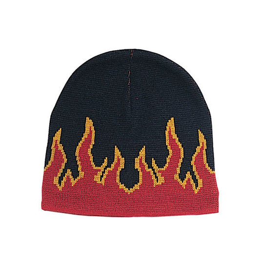 Mega Cap 5026 Jaquard Knitted Flame Beanie - Star Hats & Embroidery