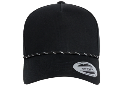 YP Classics 5079BD Retro Cotton Blend 5-Panel Snapback Cap with Braided Rope