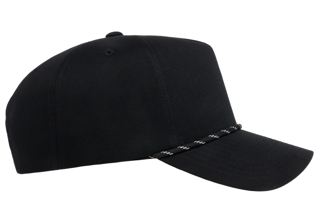 YP Classics 5079BD Retro Cotton Blend 5-Panel Snapback Cap with Braided Rope