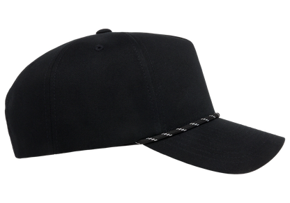 YP Classics 5079BD Retro Cotton Blend 5-Panel Snapback Cap with Braided Rope