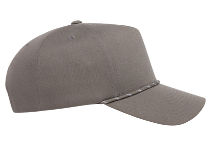 YP Classics 5079BD Retro Cotton Blend 5-Panel Snapback Cap with Braided Rope