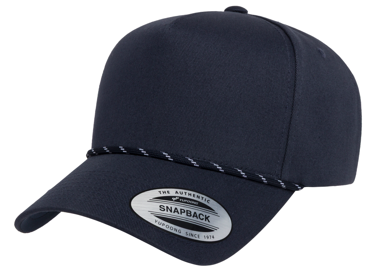 YP Classics 5079BD Retro Cotton Blend 5-Panel Snapback Cap with Braided Rope