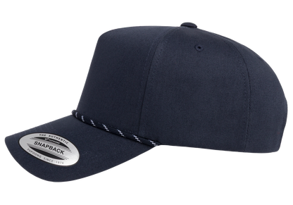 YP Classics 5079BD Retro Cotton Blend 5-Panel Snapback Cap with Braided Rope