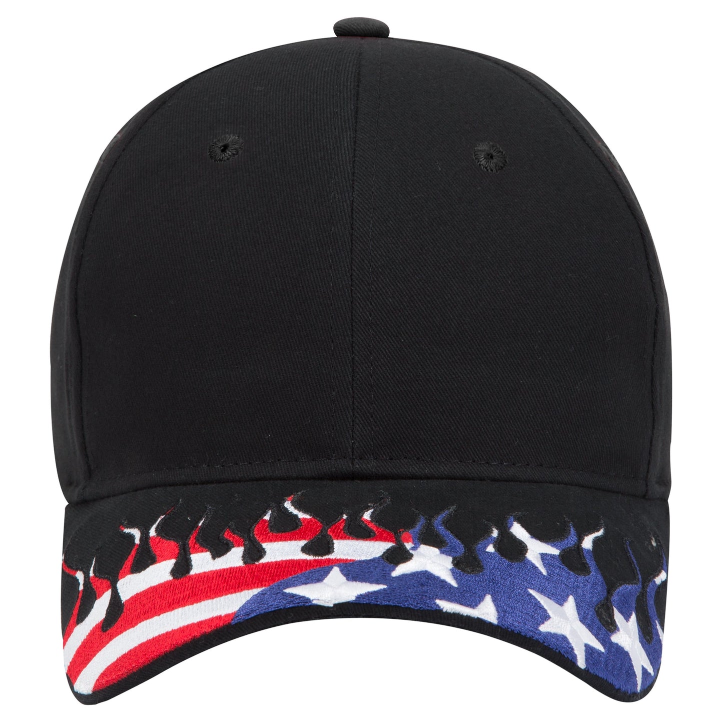 OTTO CAP 58-755 6 Panel Low Profile Baseball Cap US Flag Flame Design Hat