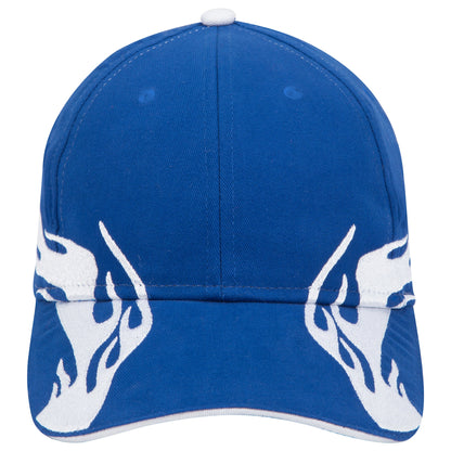 OTTO CAP 58-755 6 Panel Low Profile Baseball Cap US Flag Flame Design Hat